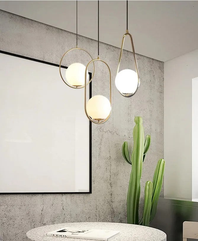 Lampa Sufitowa Wisząca Szklana Kula APP472-1CP Biała 3