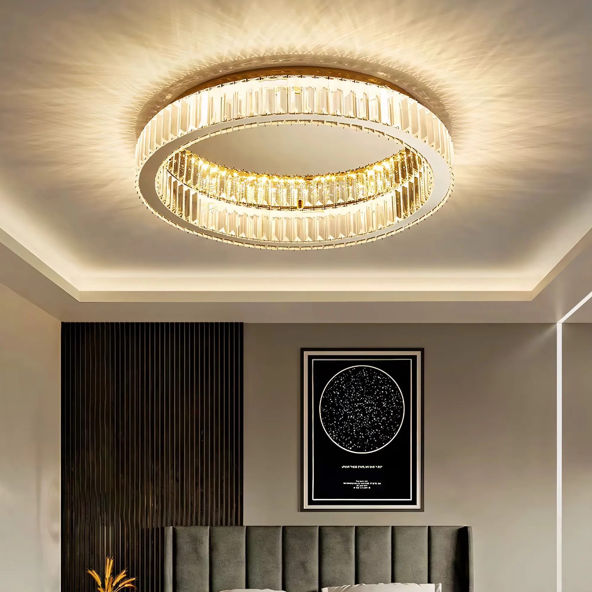 LAMPA KRYSZTAŁOWA PLAFON APP1721-C 50 Cm ZŁOTA 3