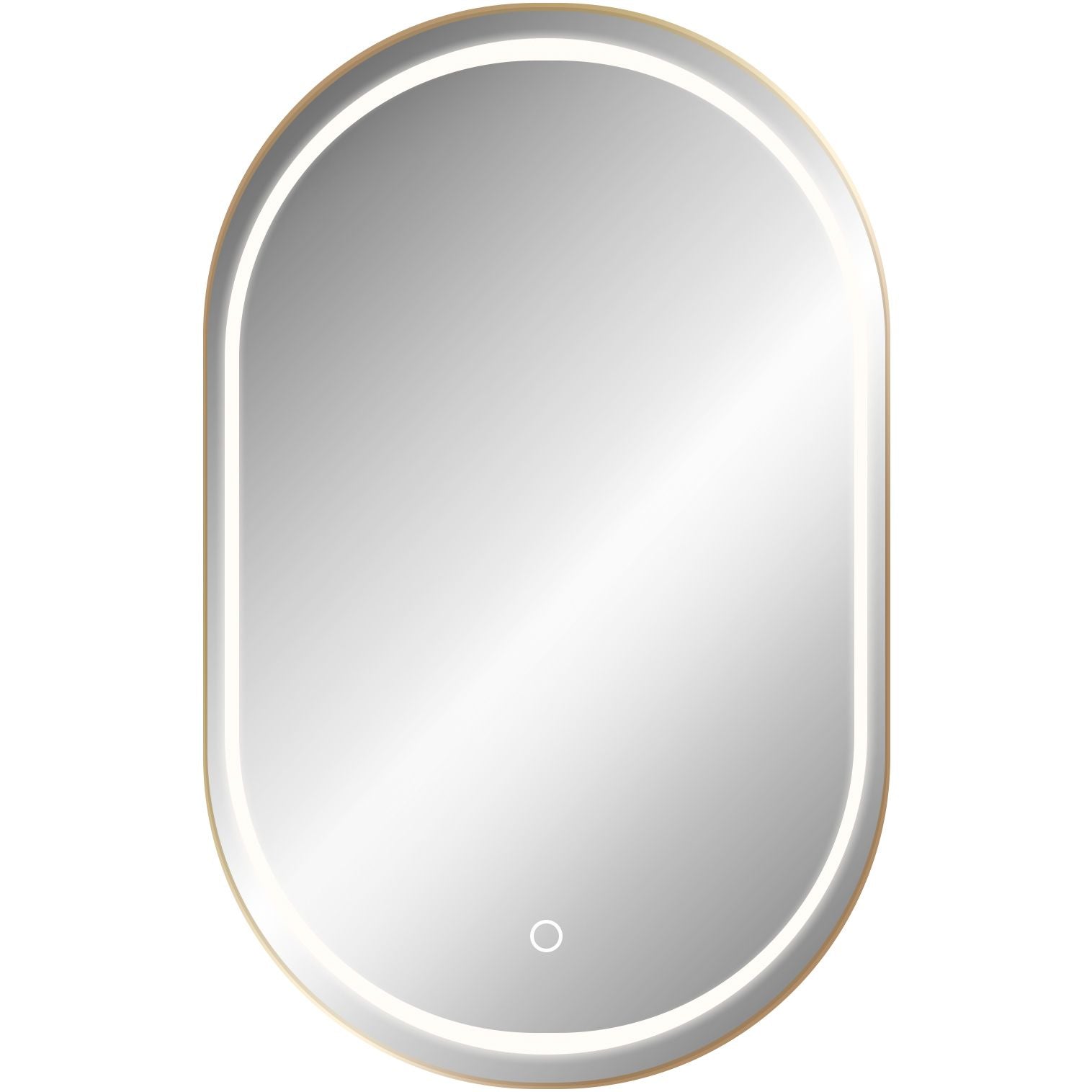 LUSTRO ŚCIENNE LED OLL 60x90 cm Złote Szczotkowane