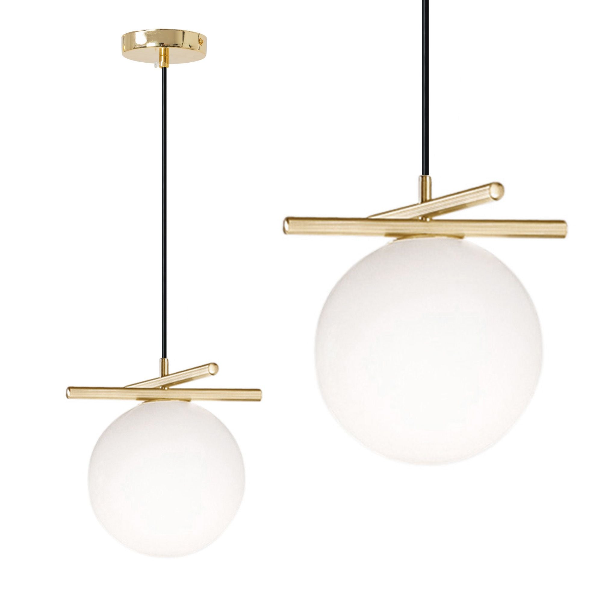 Złota Lampa Wisząca Biała Kula APP1667-1CP 1