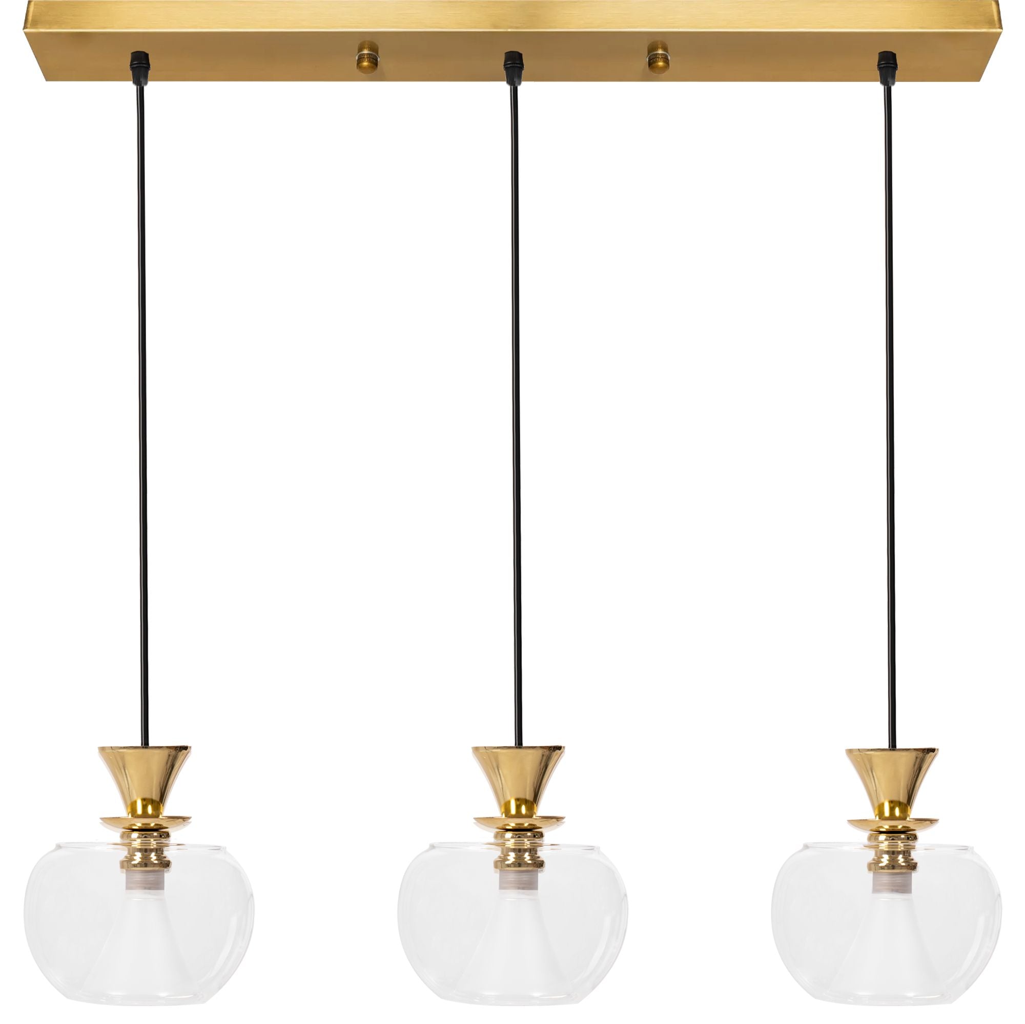 Lampa Sufitowa Wisząca Szklana Kula APP903-3CP Złota