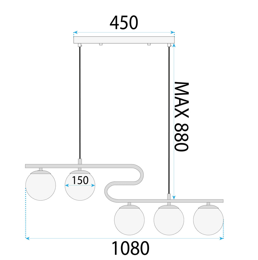 Lampa Sufitowa Wisząca Gold APP1599-5CP 7