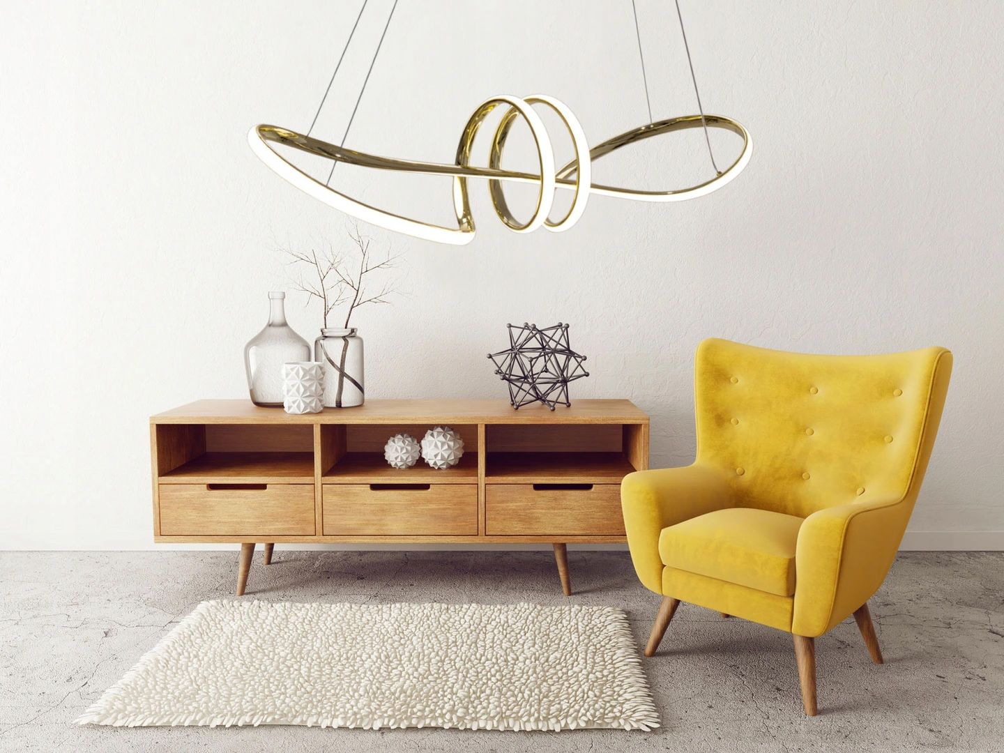 Lampa sufitowa nowoczesna LED + PILOT APP824-CP  Złota