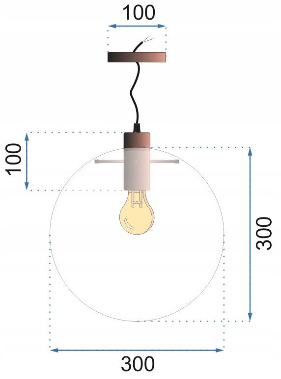 Lampa sufitowa wisząca szklana Lassi 30 cm APP308-1CP Czarna