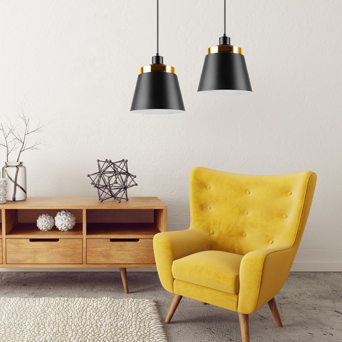 Lampa Sufitowa Wisząca Metalowa Loft APP293-1CP