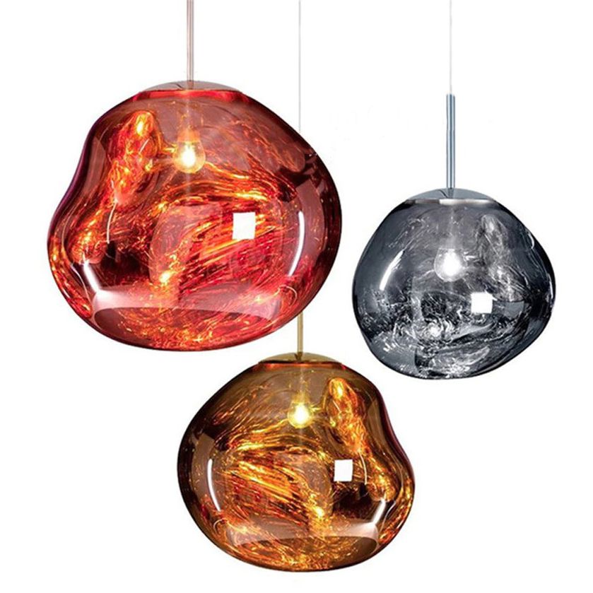Lampa Sufitowa Wisząca Szklana APP330-1CP SREBRNA