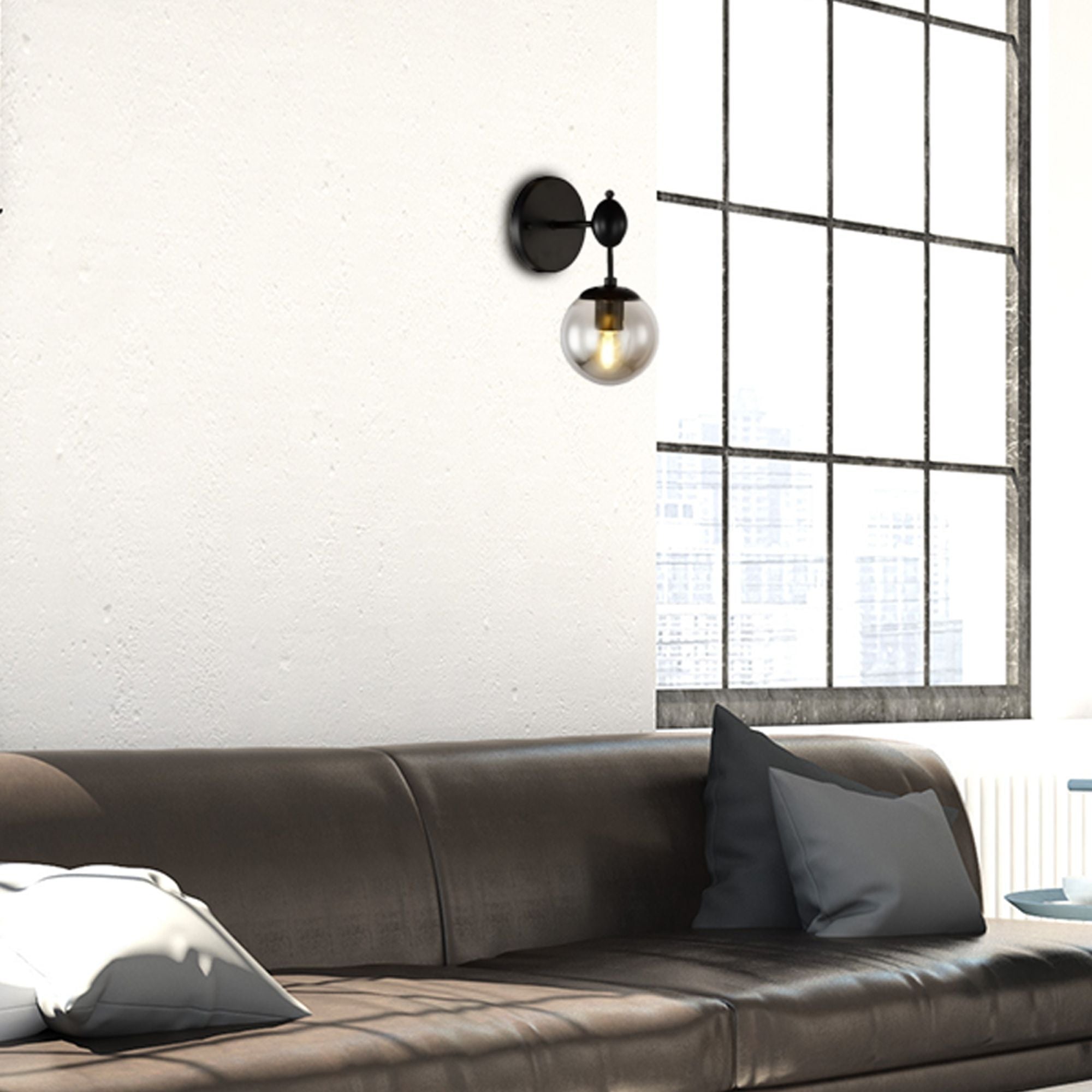 Lampa Ścienna Kinkiet Szklany APP750-1W Czarna