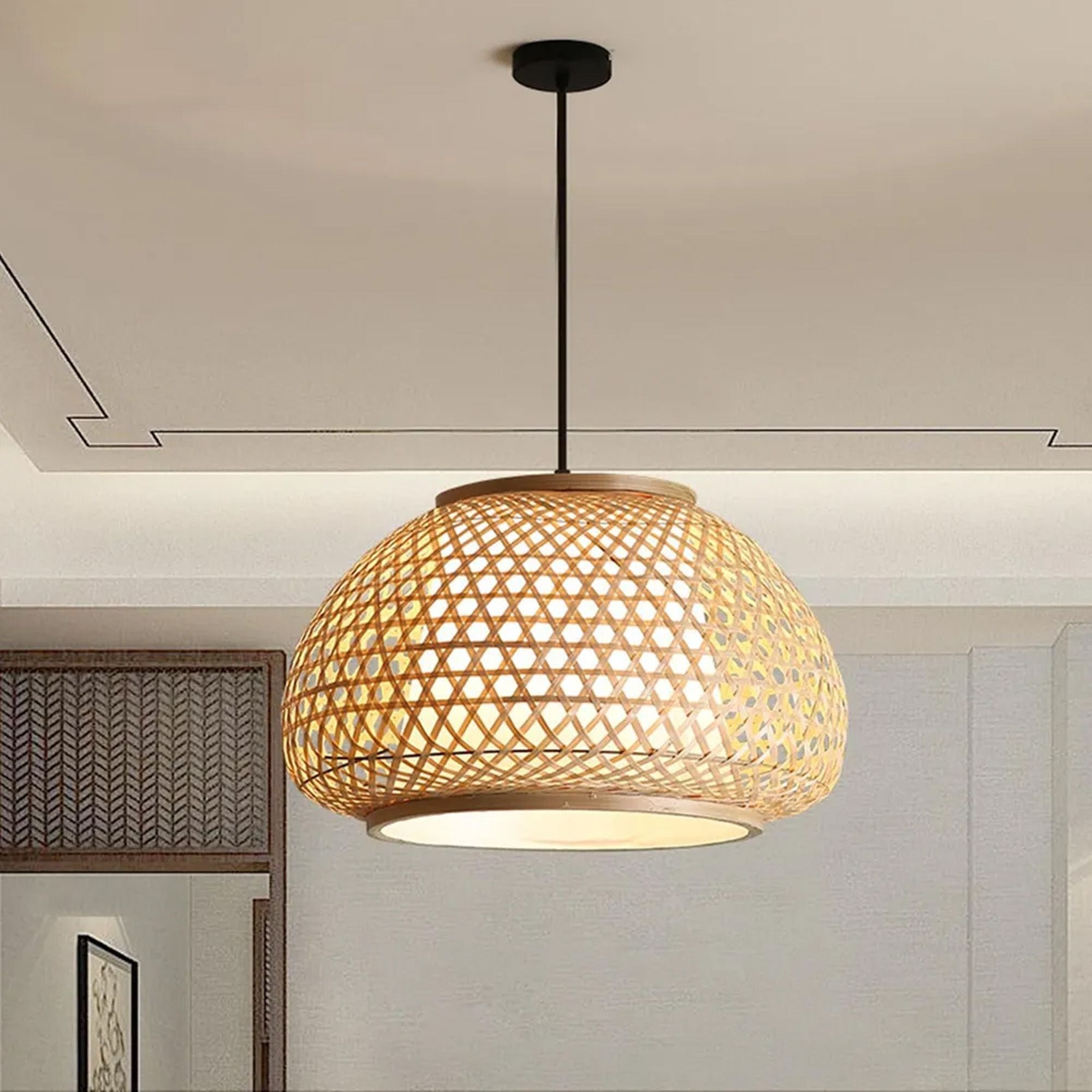 Lampa Wisząca Bambusowa APP1648-1CP 3