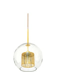 Lampa wisząca szklana loft APP555-1CP 25cm ZŁOTa