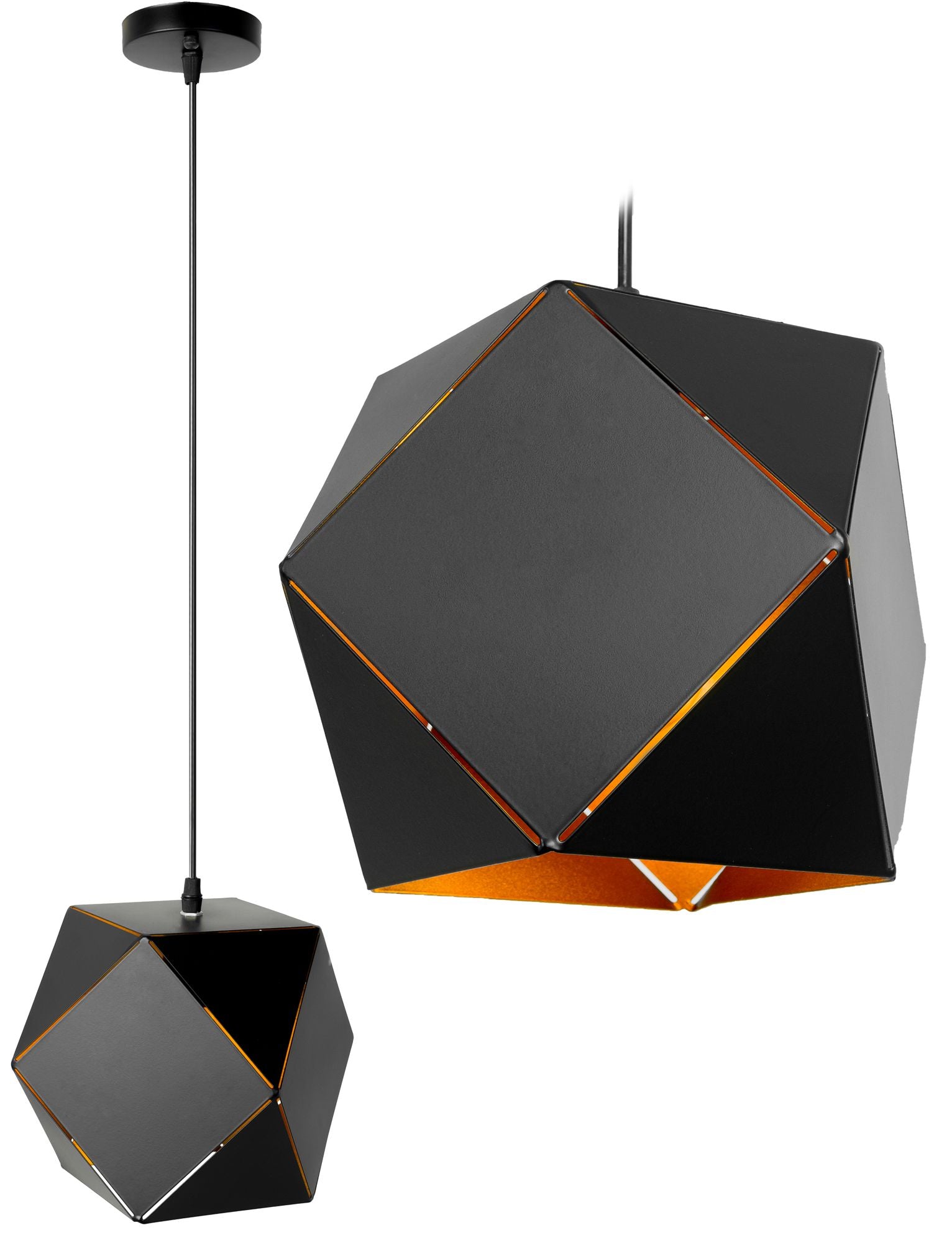 Lampa Wisząca Sufitowa Geometryczna App287-1cp Czarna