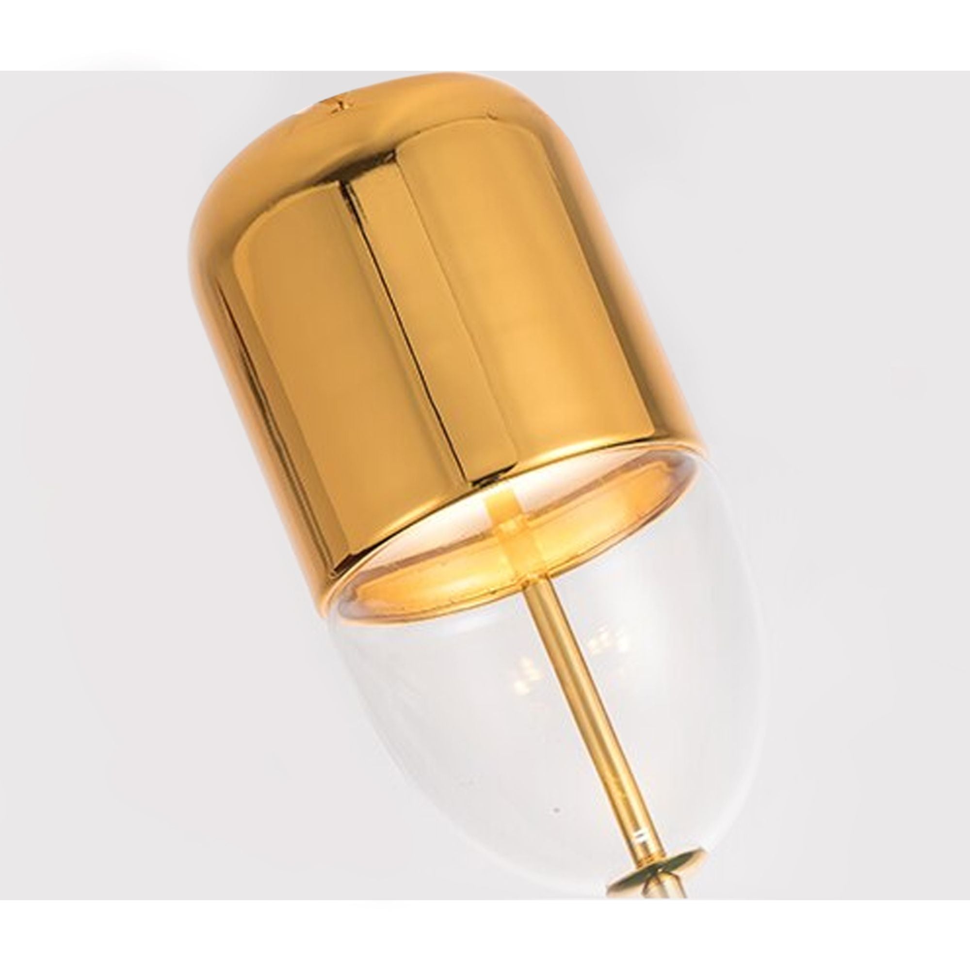 Lampa Sufitowa Wisząca Szklana Metalowa APP550-1CP Złota
