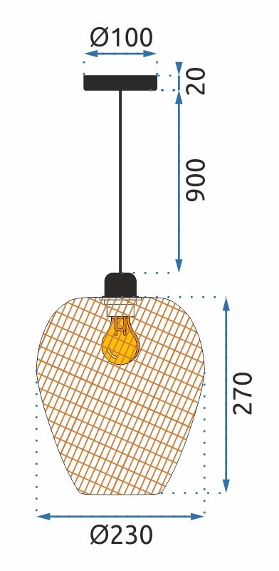 Lampa Sufitowa Wisząca Boho Natural App885-1cp