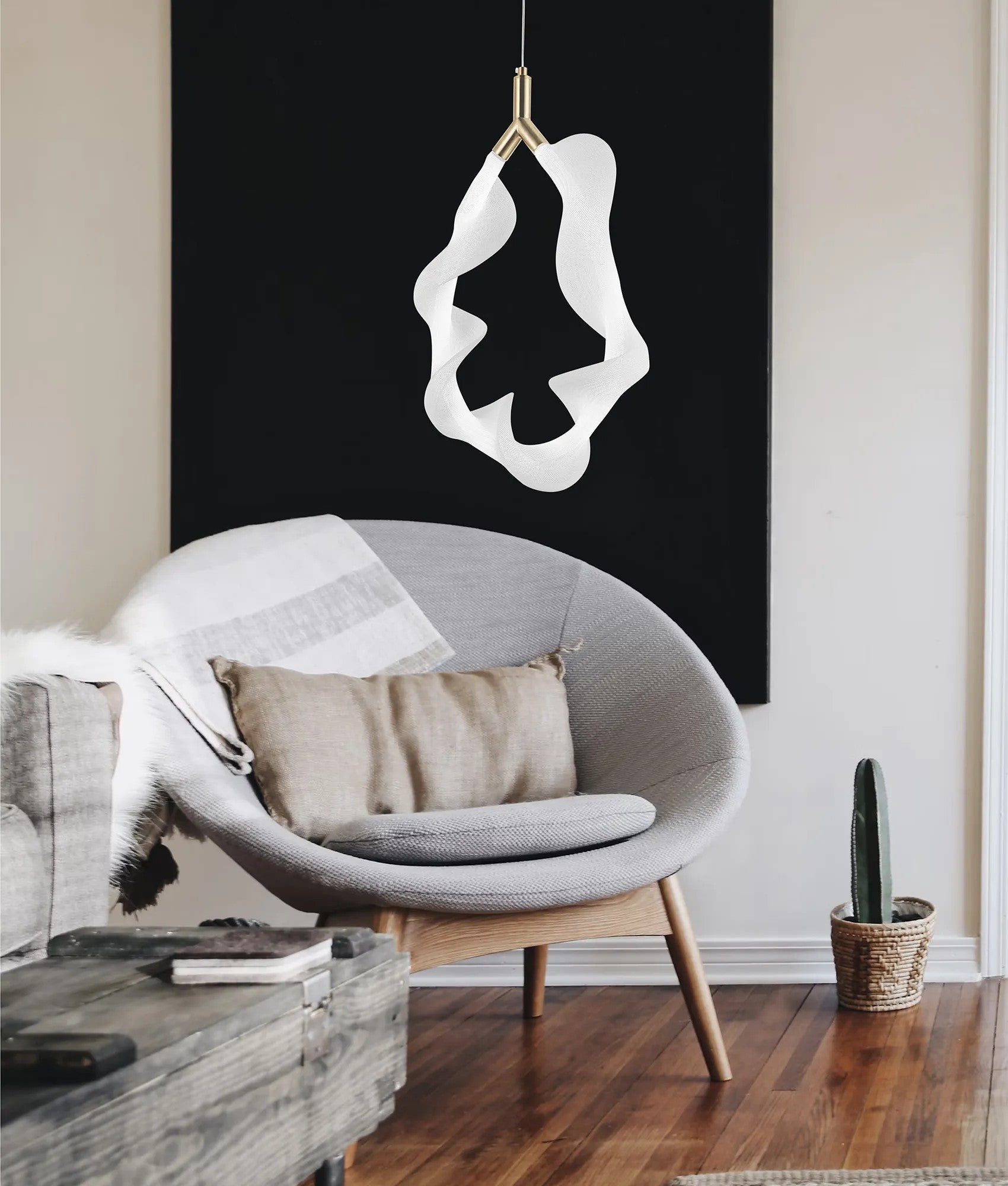 LAMPA WISZĄCA LED G013-1CP BIAŁY/ZŁOTY 4