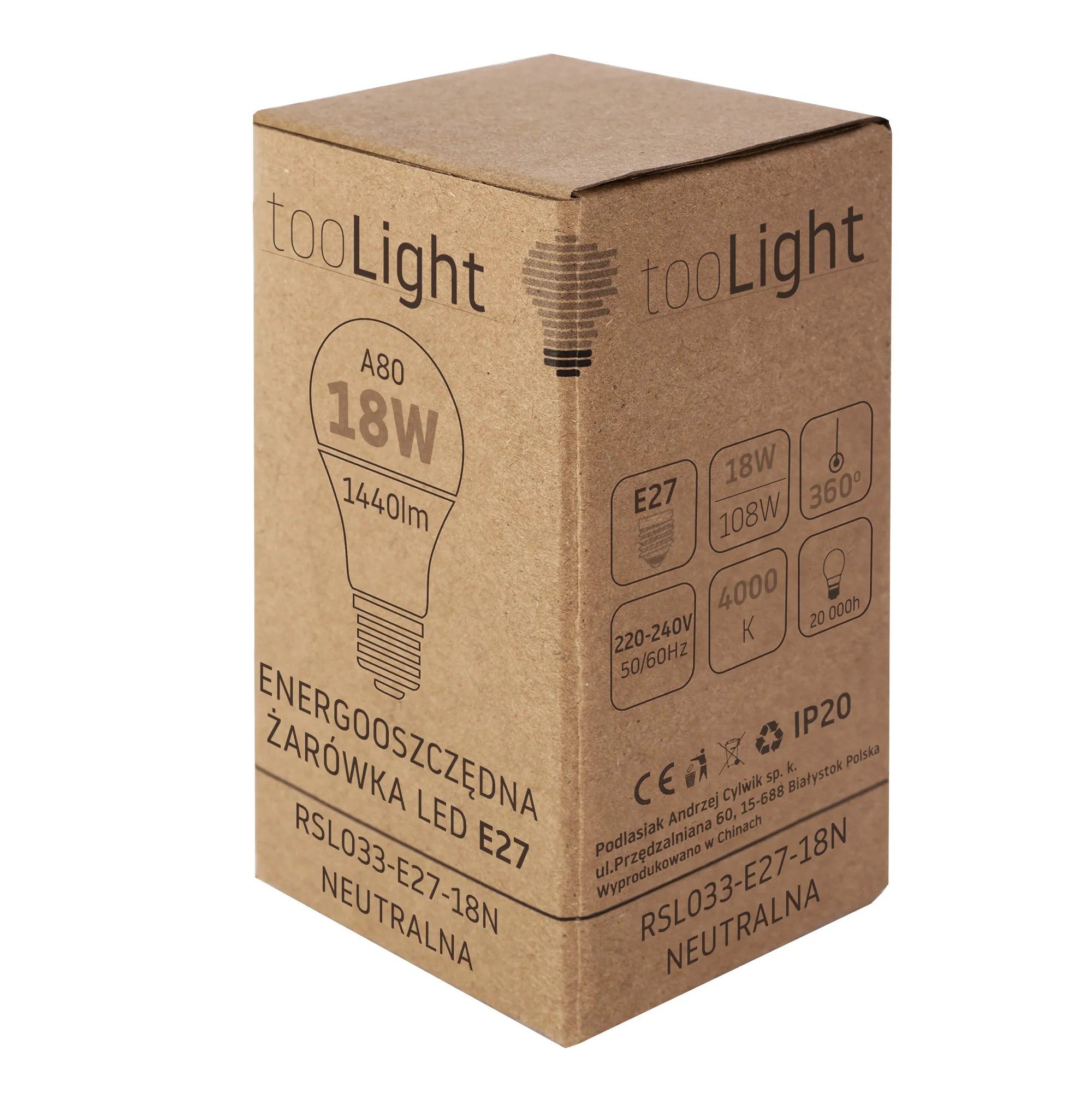 Żarówka LED Neutralna E-27 18W RSL033 4