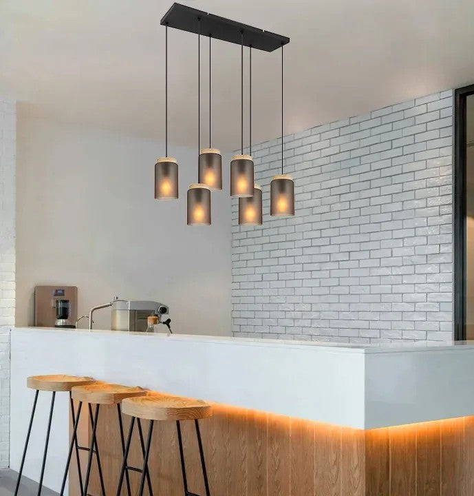 LAMPA SUFITOWA WISZĄCA APP1813-6CP Frosted Grey 4