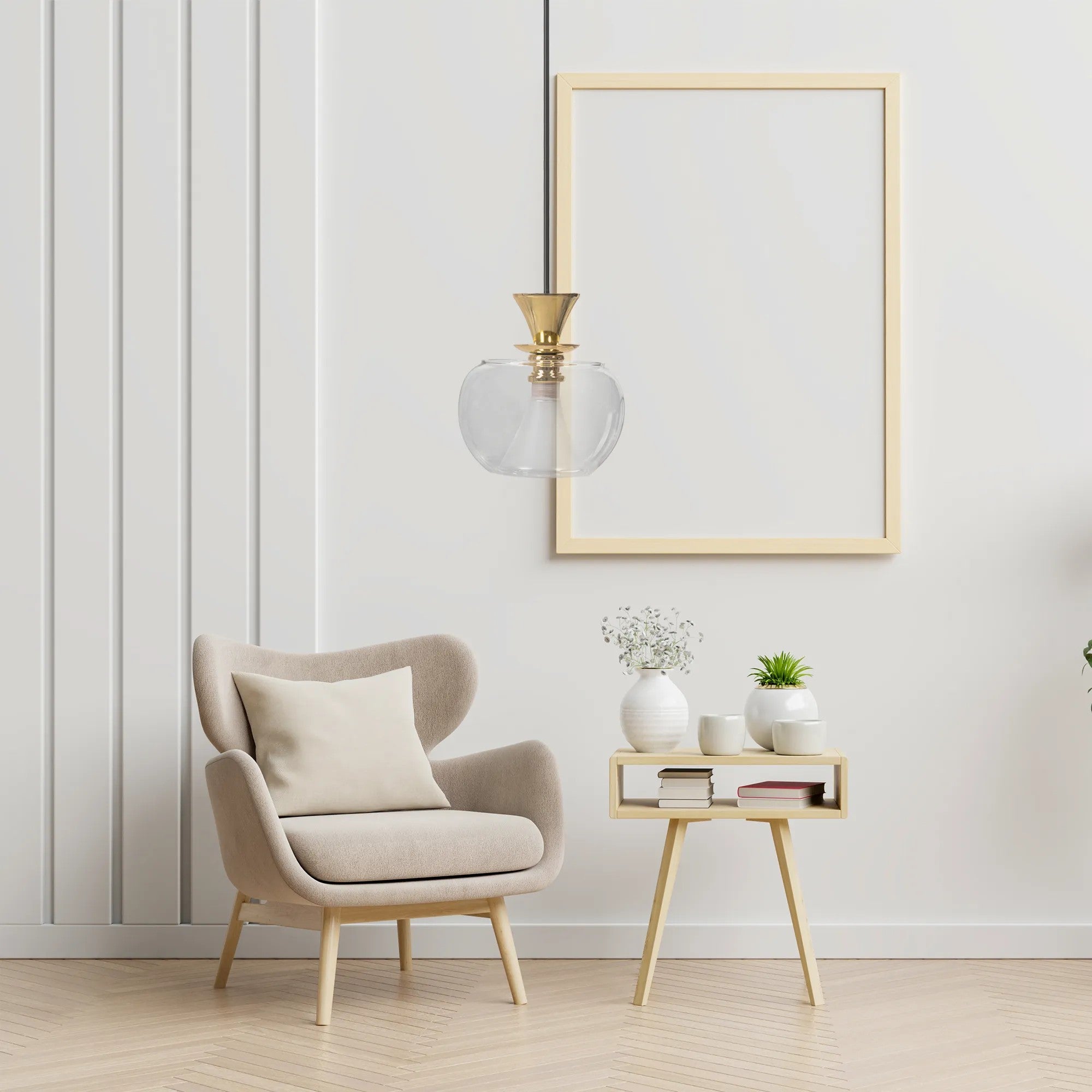 Lampa Sufitowa Wisząca Szklana Kula APP902-1CP Złota 4