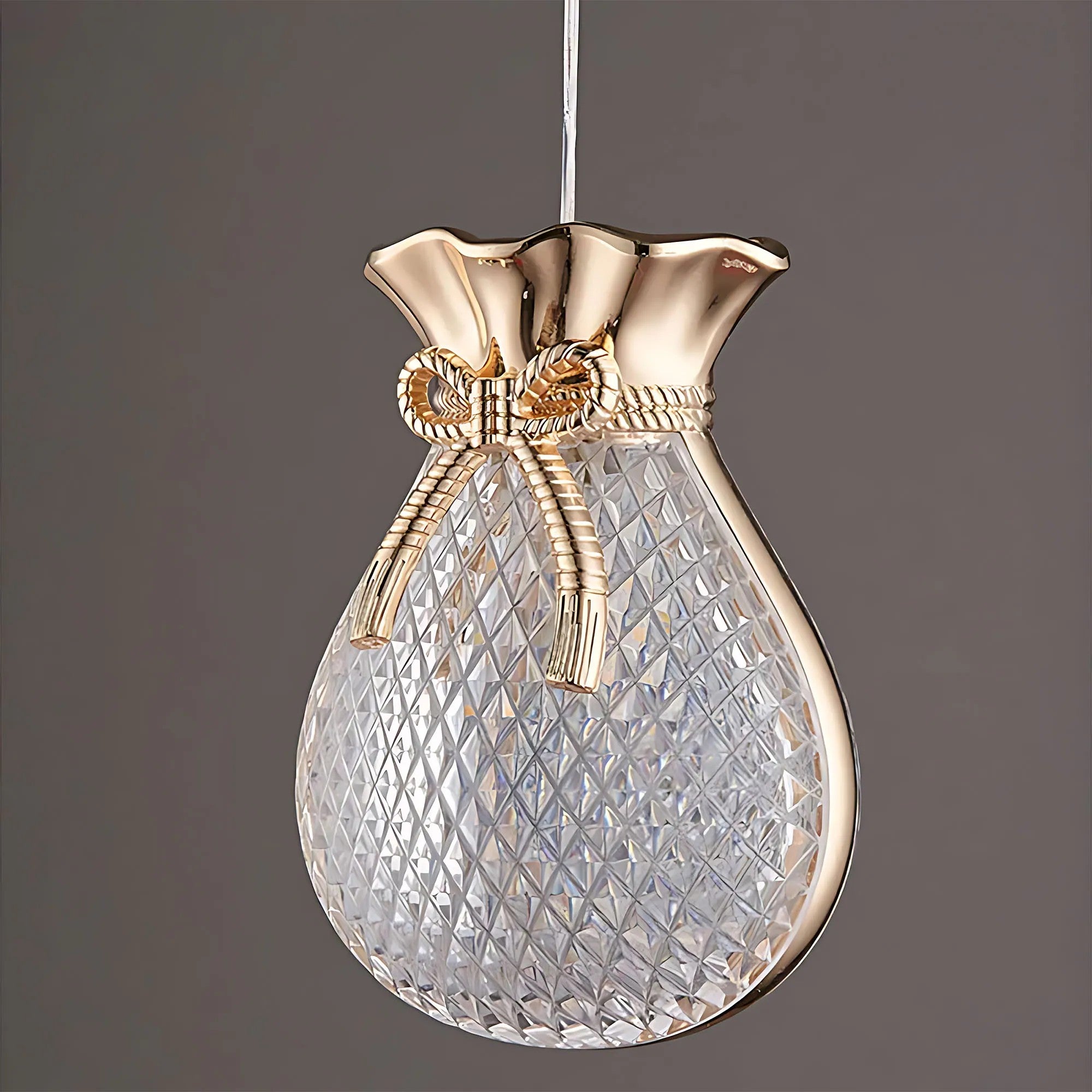 LAMPA SUFITOWA WISZĄCA LHJ107-1CP JASNE RÓŻOWE ZŁOTO 4