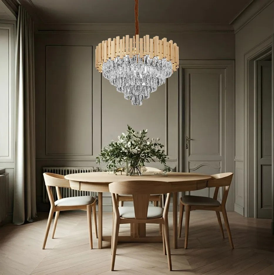 Lampa Wisząca Z Kryształami G050-CP 50CM GOLD 4
