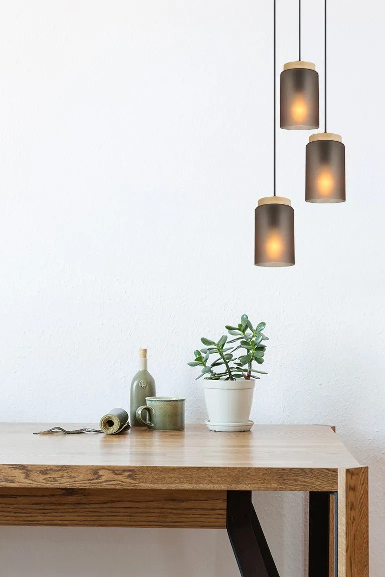 LAMPA SUFITOWA WISZĄCA APP1811-3CPR Frosted Grey 4