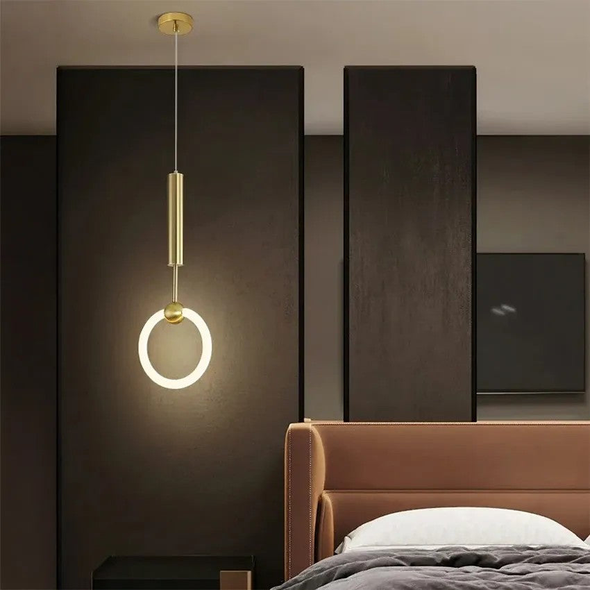 LAMPA WISZĄCA LED LHJ059-1CP Złota Szczotkowana 4