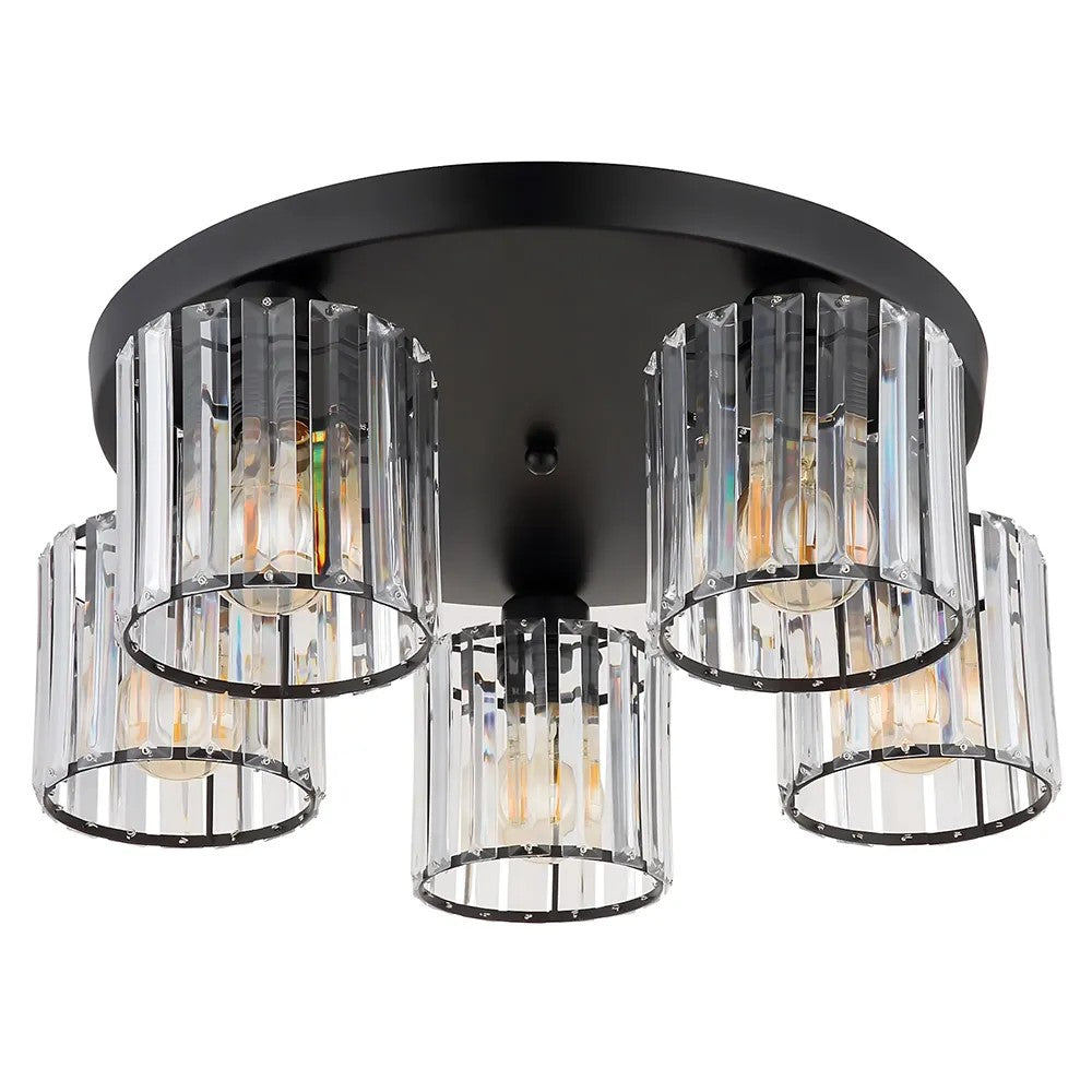 Lampa Sufitowa Kryształowa EBT023-5C CZARNA 4
