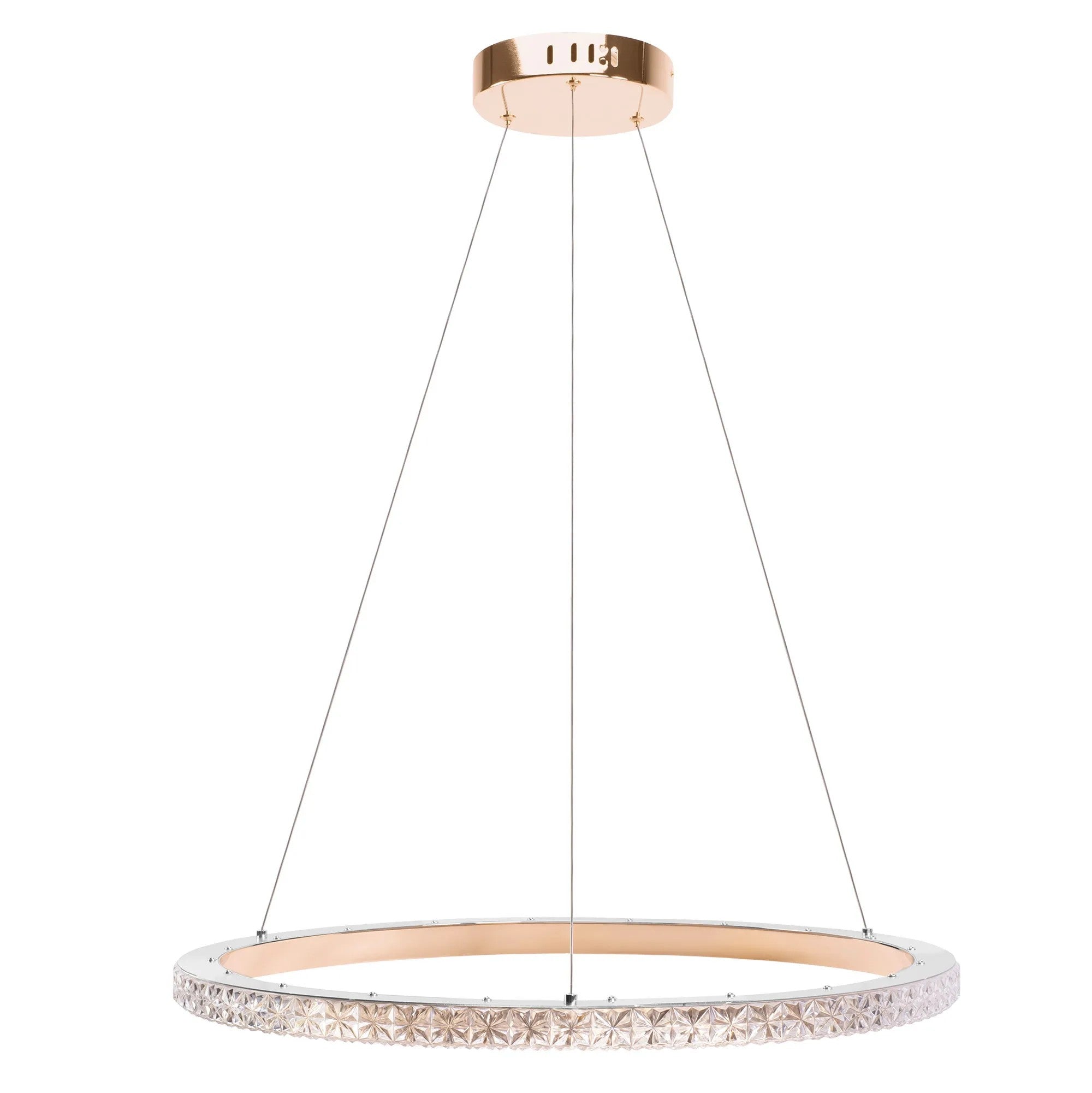 LAMPA WISZĄCA LED MS009-CP Jasne Różowe Złoto 59cm 4