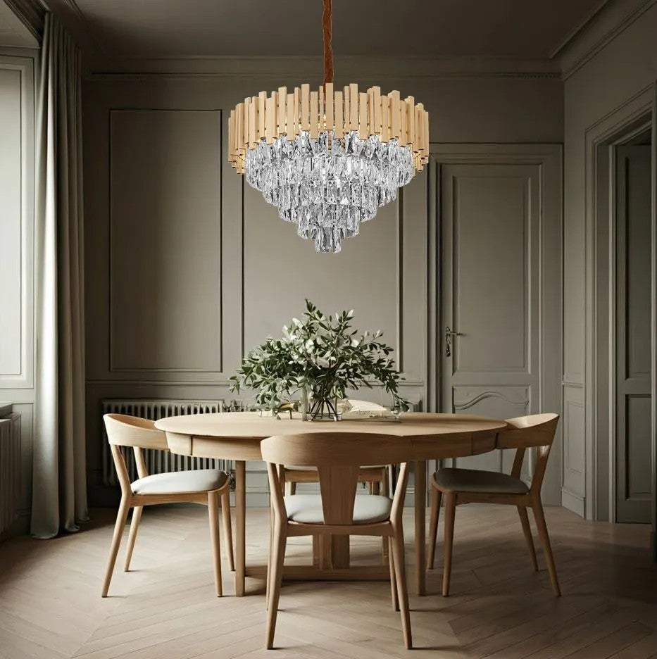 Lampa Wisząca Z Kryształami G053-CP 80CM Złota 4