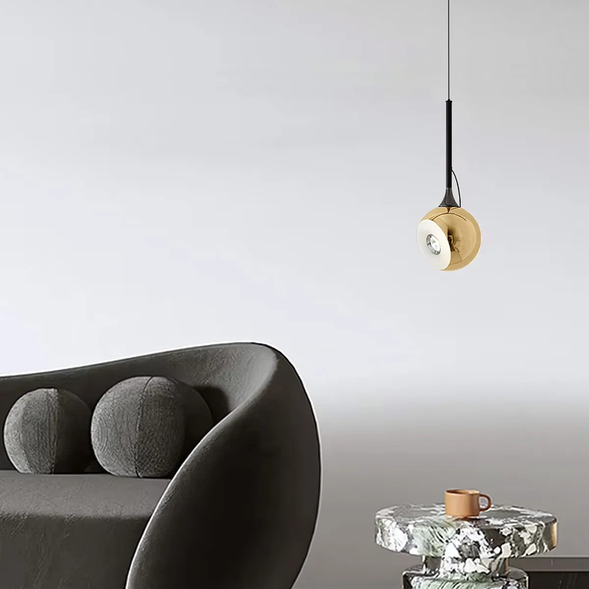 LAMPA SUFITOWA WISZĄCA LED G086-1CP Złota 4