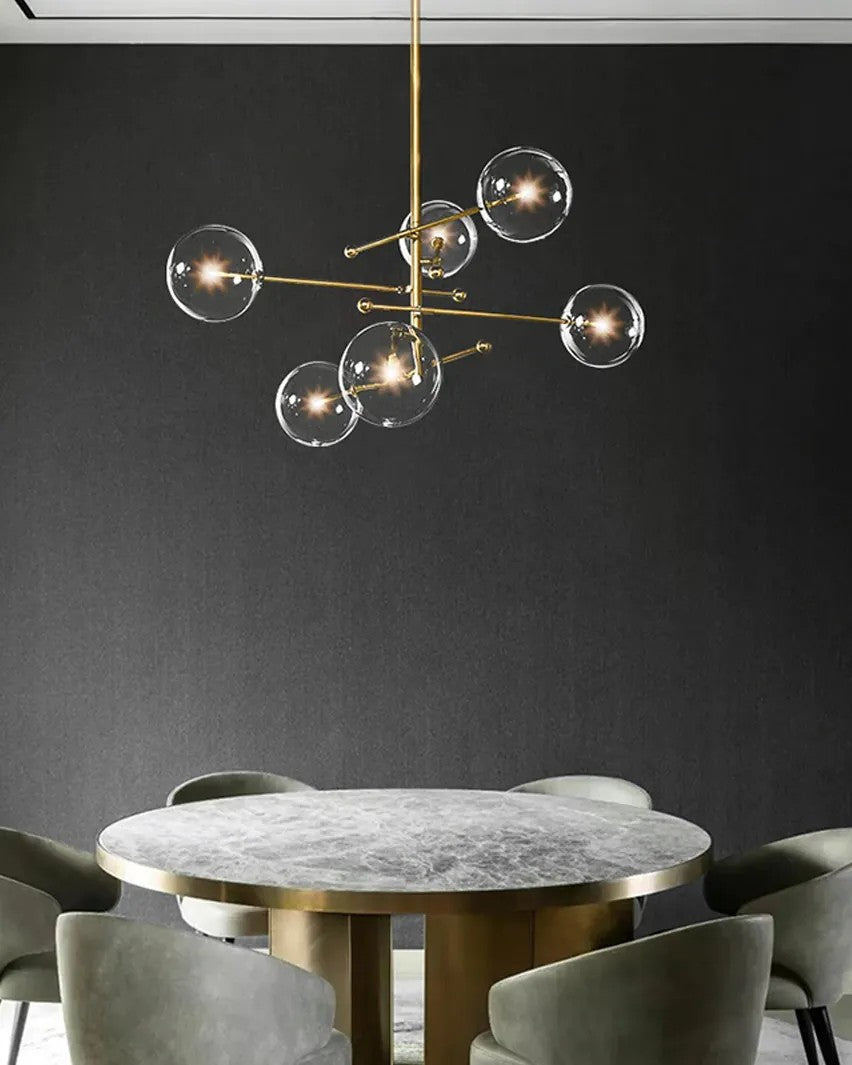 Lampa Wisząca Szklane Kule 6 Szt APP919-6CP Złota 4