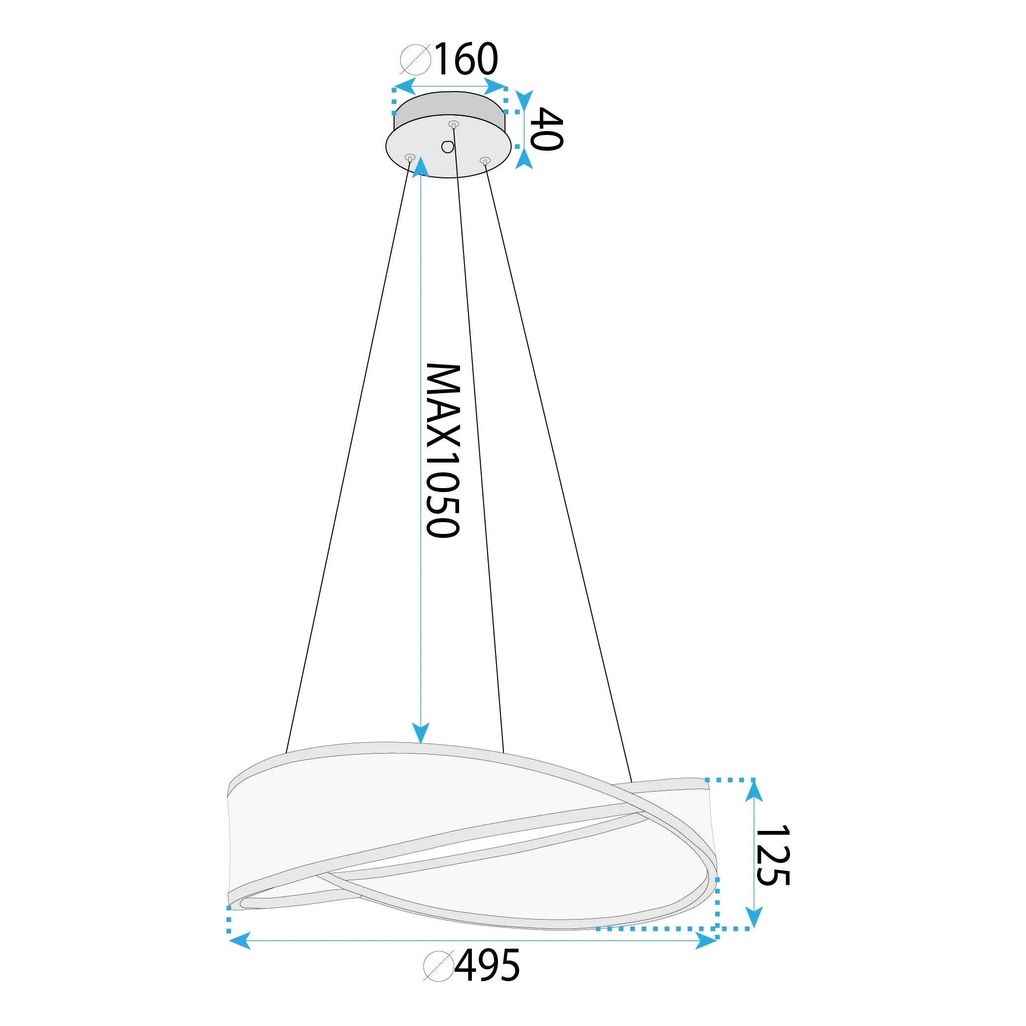 LAMPA SUFITOWA WISZĄCA G136-CP 50cm Złota 4