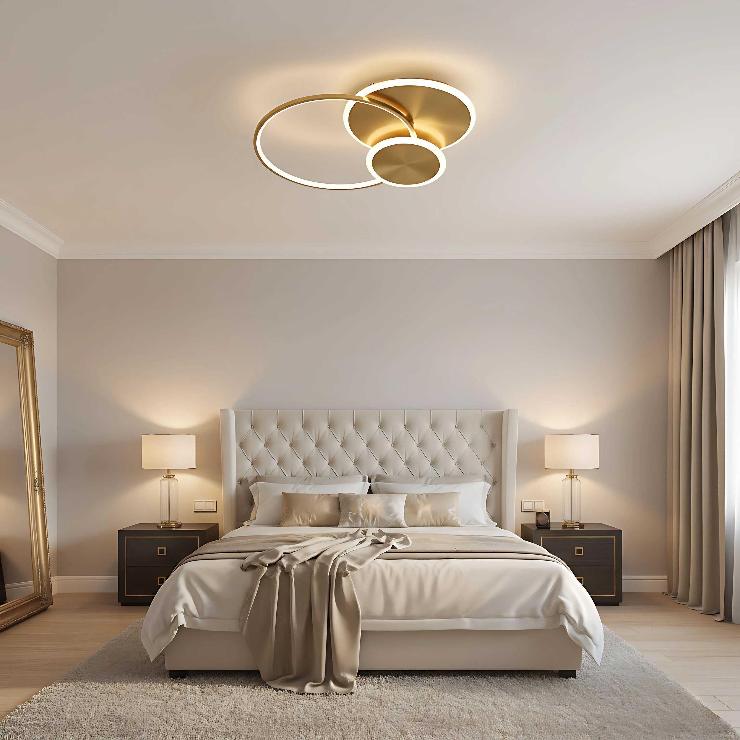Lampa Sufitowa APP1711-C Plafon LED Złota Szczotkowana + Pilot 4
