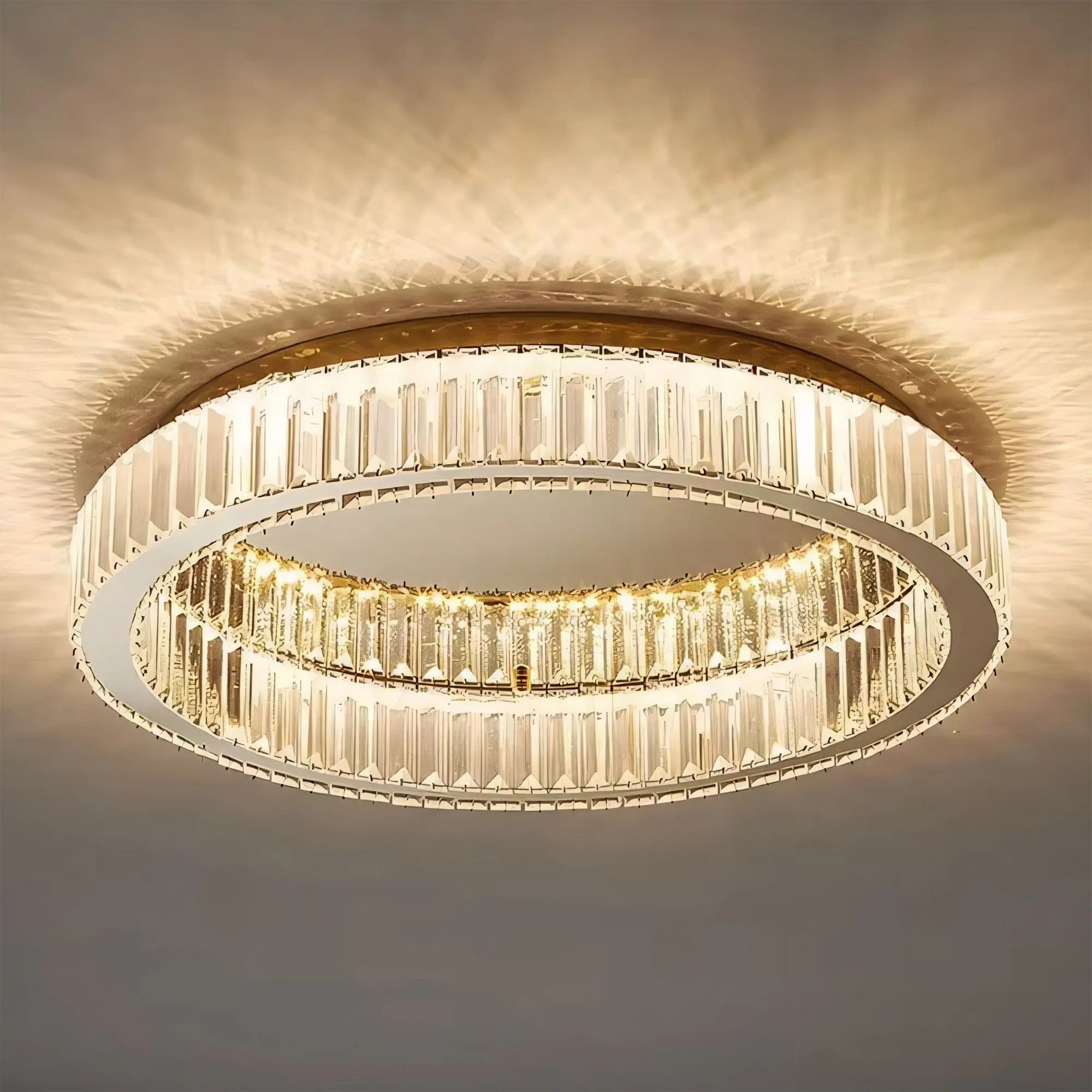 LAMPA KRYSZTAŁOWA PLAFON APP1724-C 60cm ZŁOTA SZCZOTKOWANA 4