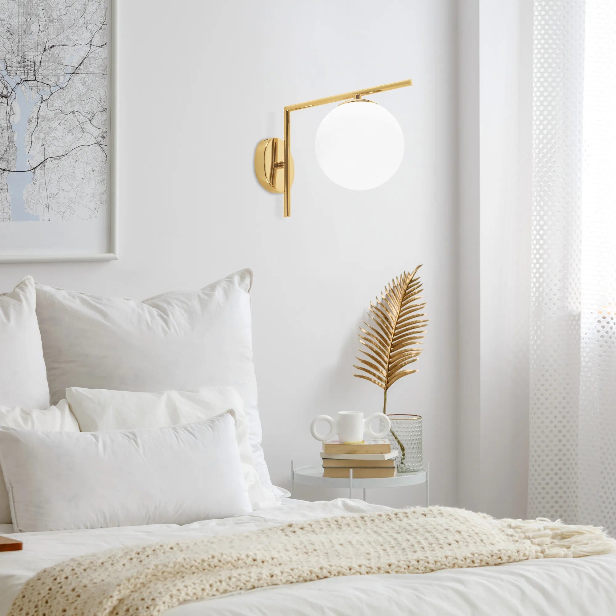 Lampa Ścienna Kinkiet Szklana Kula APP674-1W Złota 4