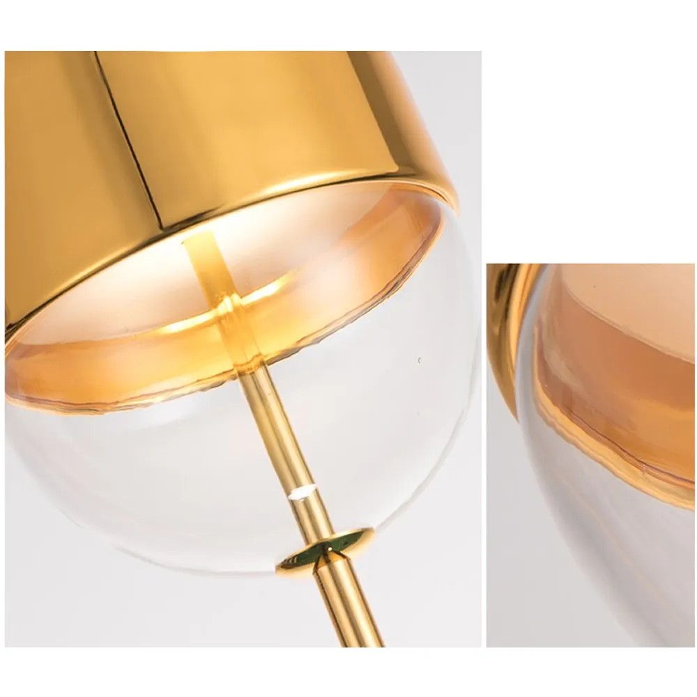 Lampa Sufitowa Wisząca Szklana Metalowa APP549-1CP Złota 4