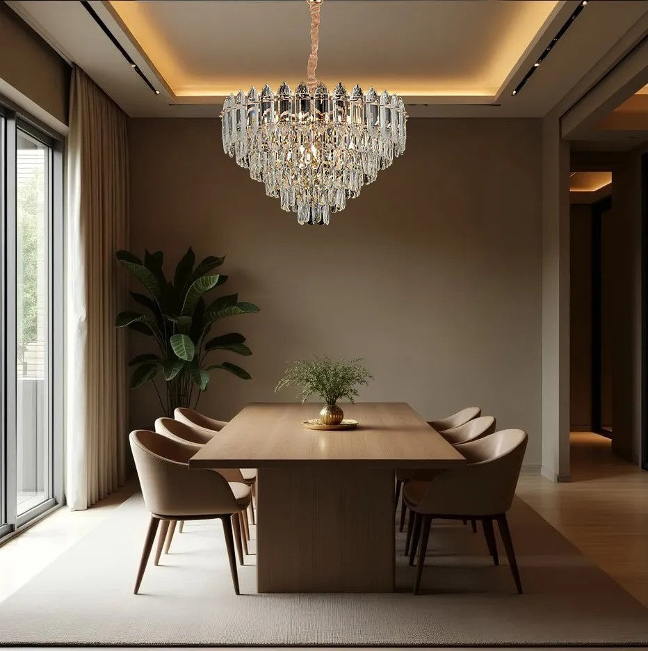 Lampa Wisząca Z Kryształami G057-CP 50cm Złota 4