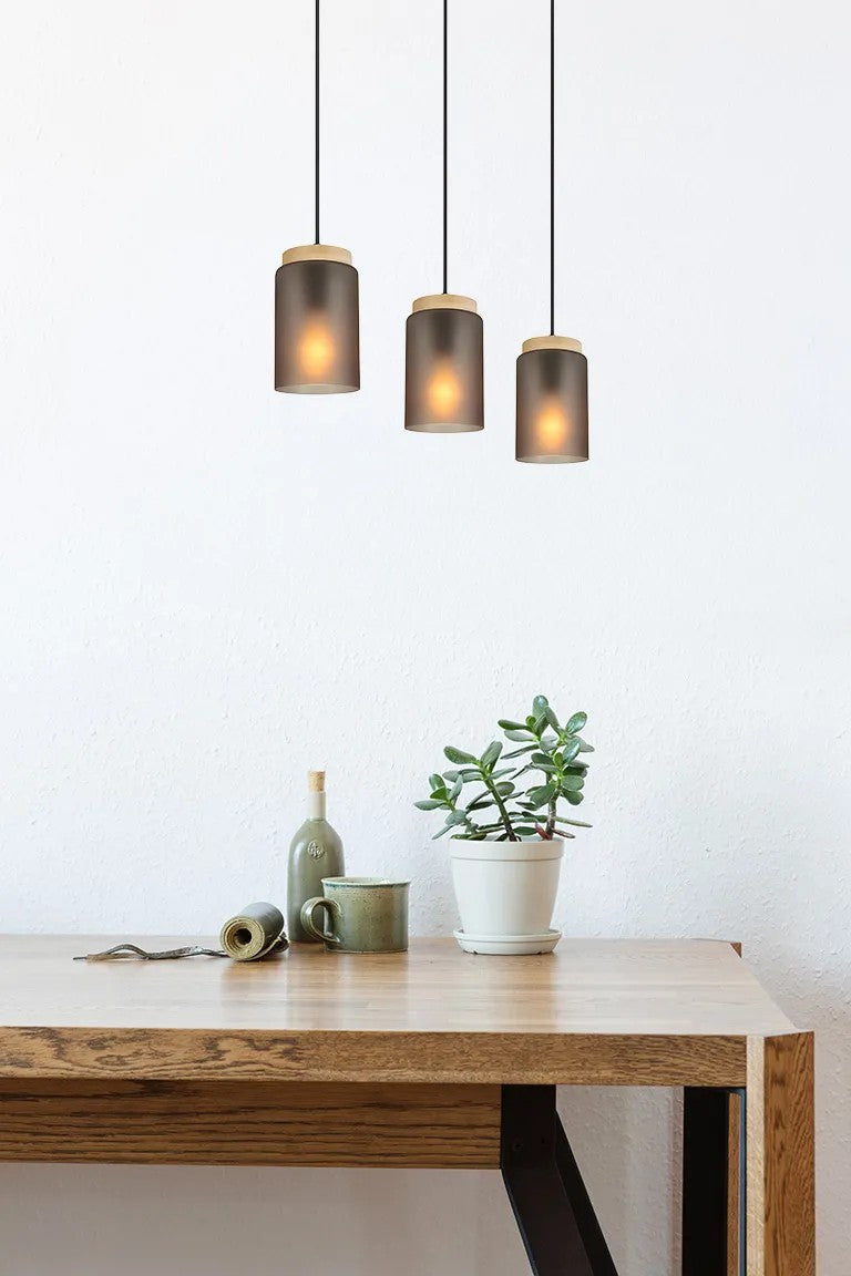 LAMPA SUFITOWA WISZĄCA APP1812-3CP Frosted Grey 4