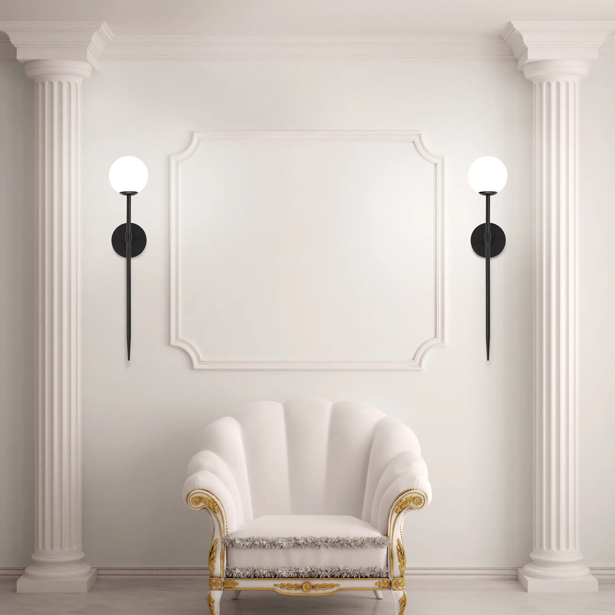 LAMPA KINKIET NOWOCZESNY 52cm APP577-1W CZARNa 4