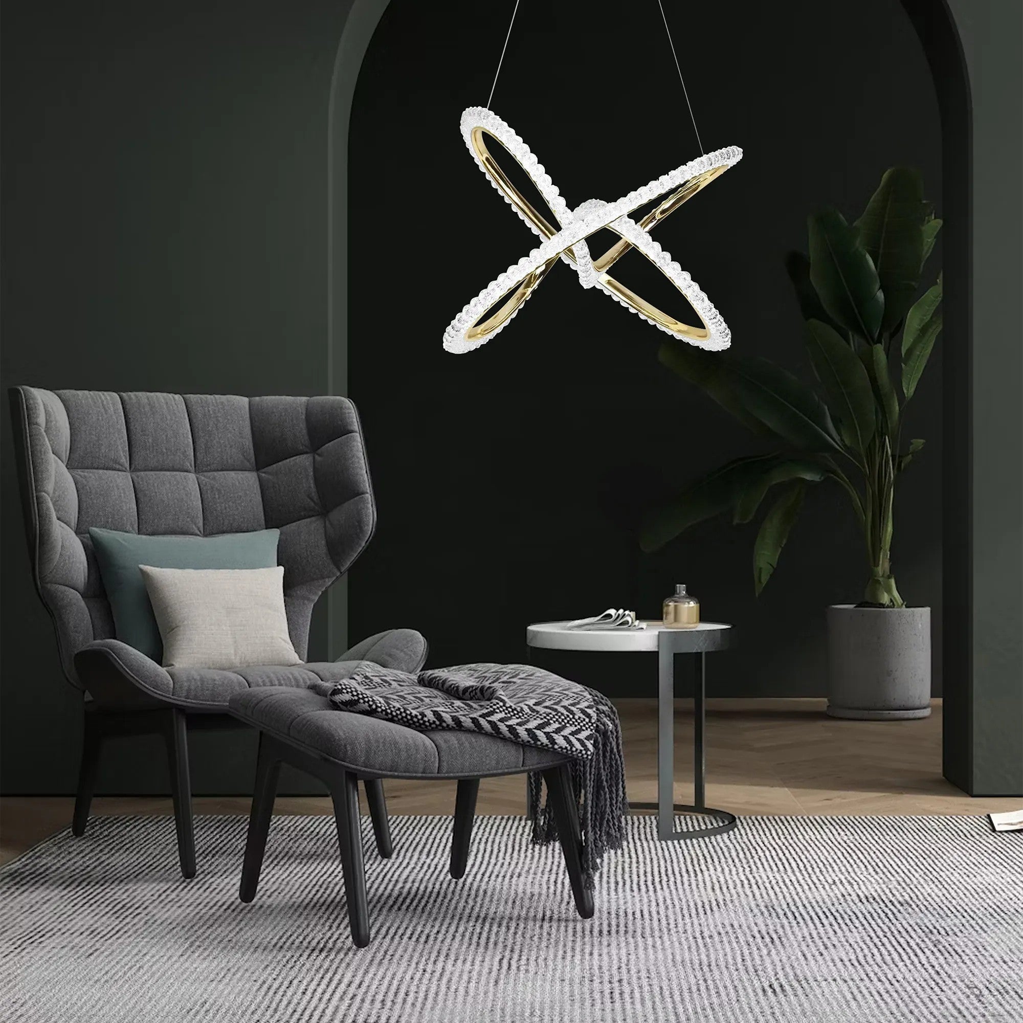 LAMPA WISZĄCA LED G035-CP ZŁOTA 4