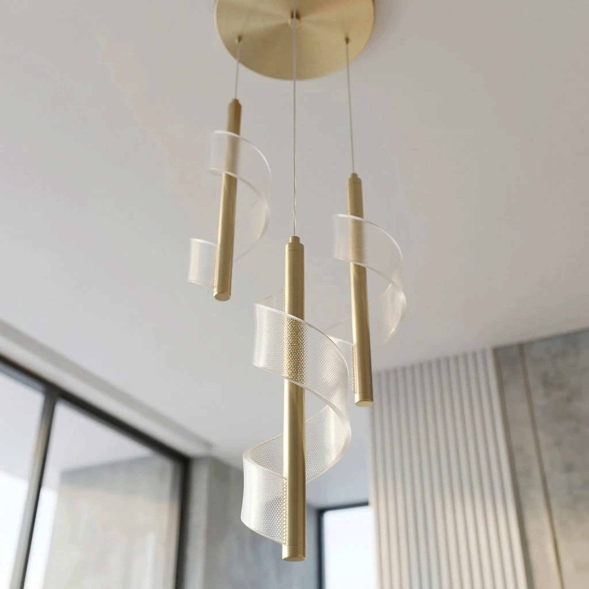 LAMPA SUFITOWA WISZĄCA LED G178-3CP ZŁOTA 4