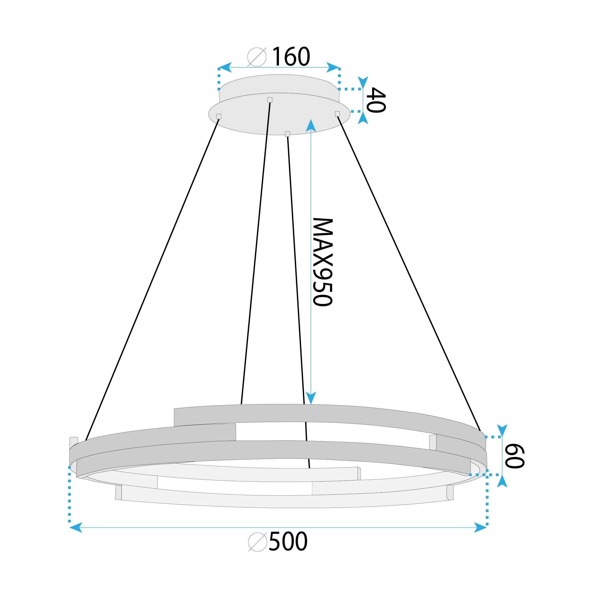 LAMPA SUFITOWA WISZĄCA G127-CP 50cm Złota 4