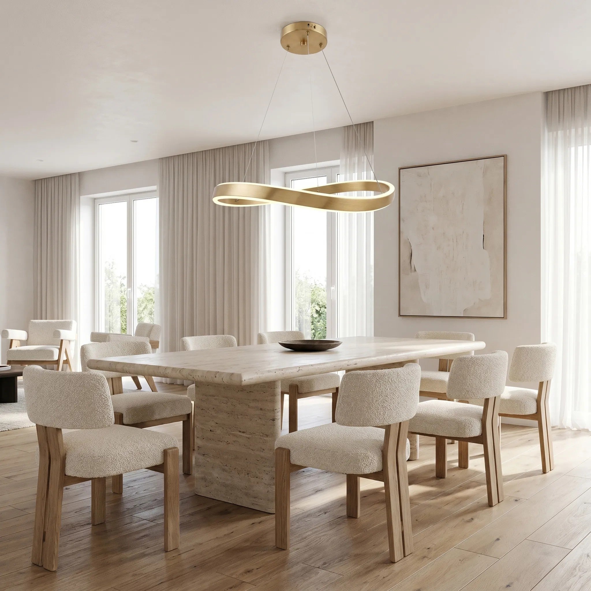 LAMPA SUFITOWA WISZĄCA SWE069-CP 80cm ZŁOTA SZCZOTKOWANA 4