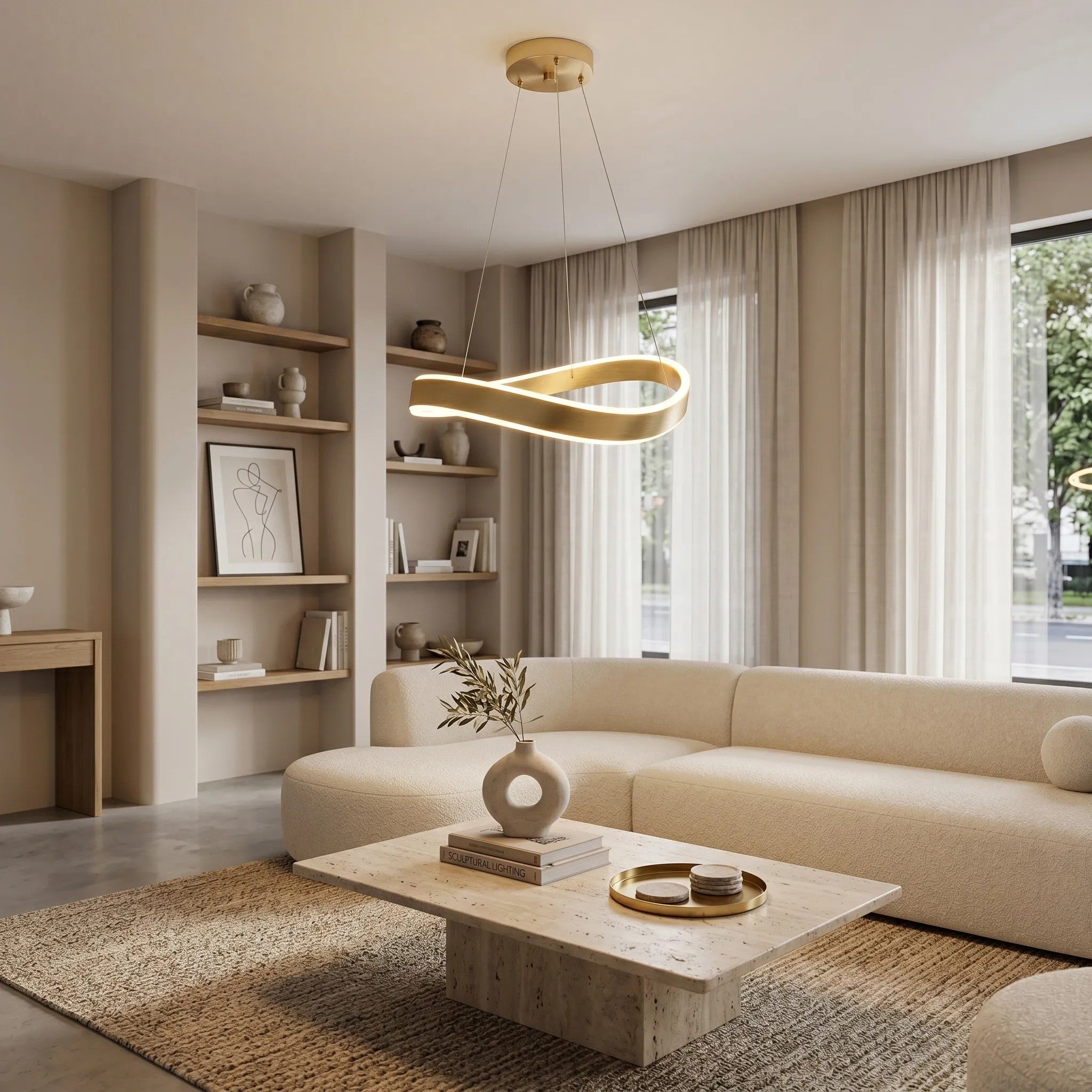 LAMPA SUFITOWA WISZĄCA SWE067-CP 60cm ZŁOTA SZCZOTKOWANA 4