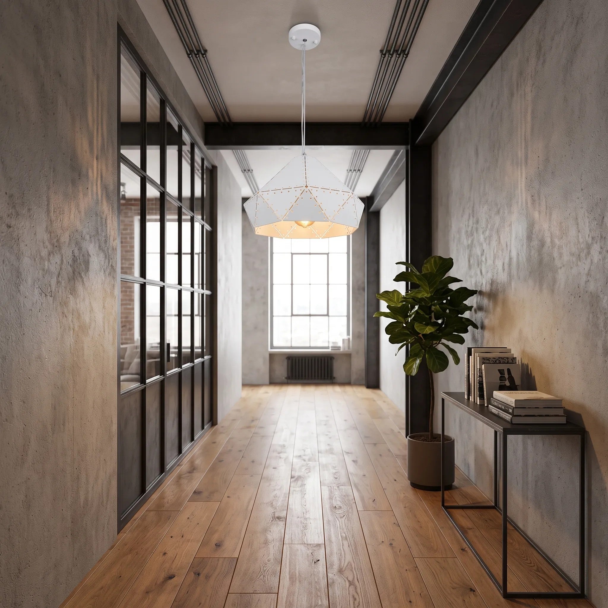 Lampa Sufitowa Wisząca Metalowa APP237-1CP Biała 4