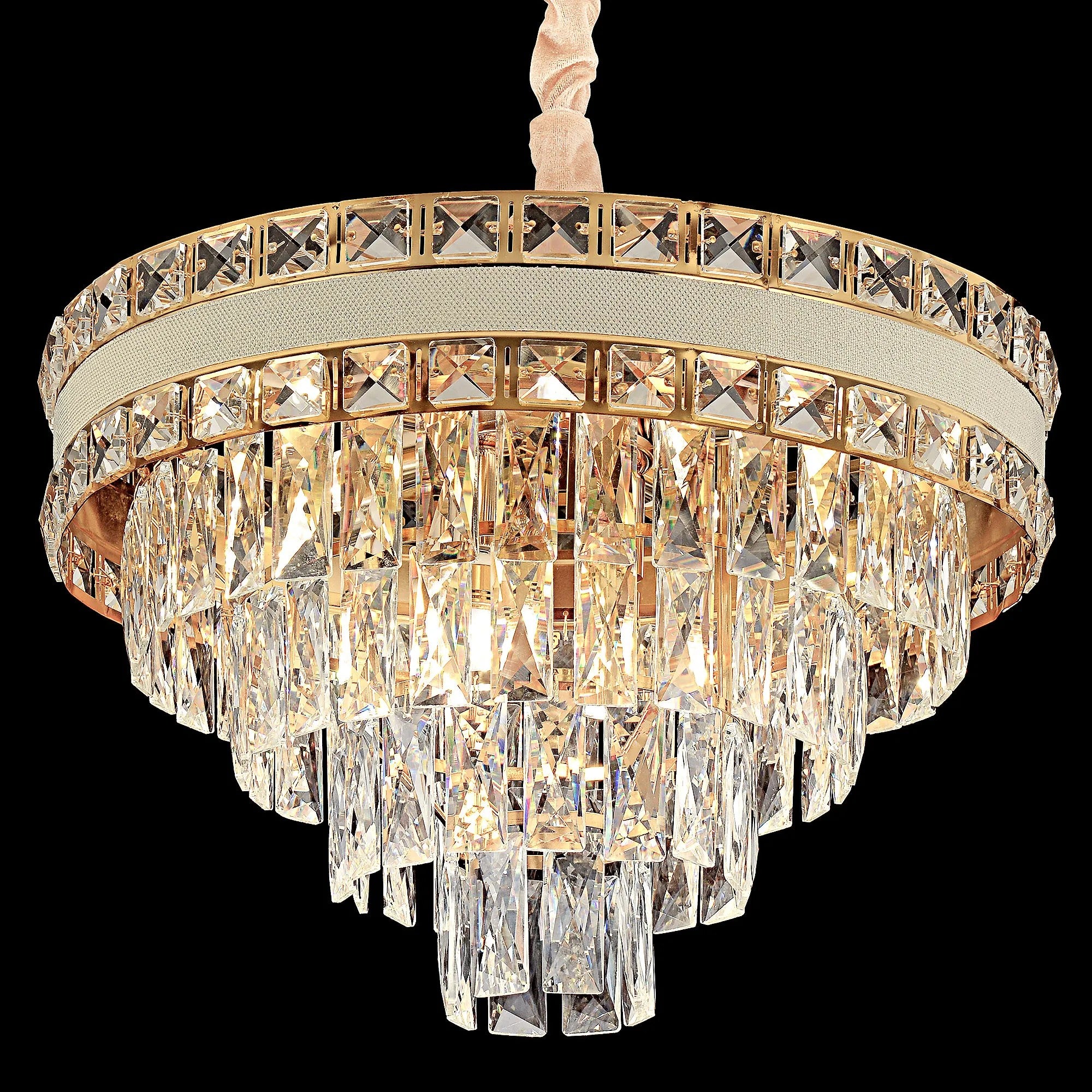 Lampa Wisząca Z Kryształami G048-CP 50CM ZŁOTA 4