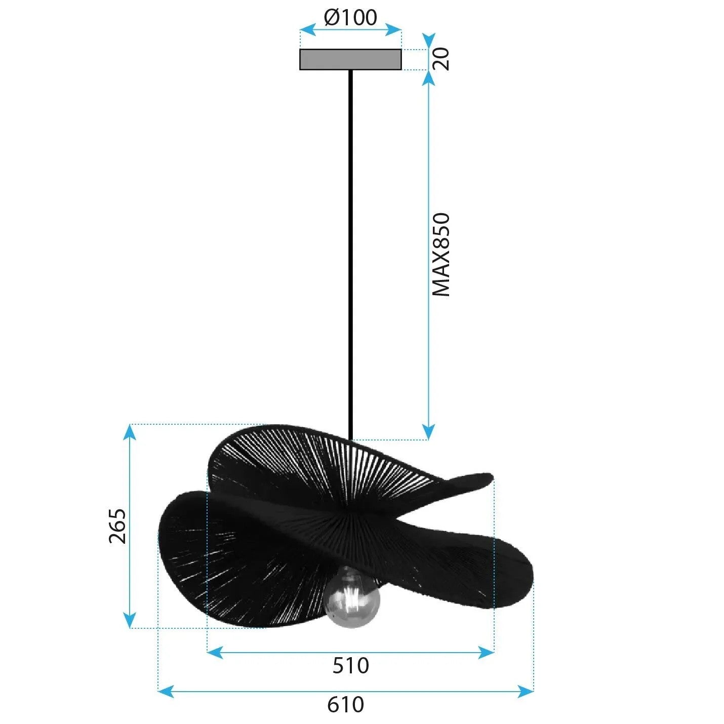 LAMPA SUFITOWA APP1833-1CP BLACK 4