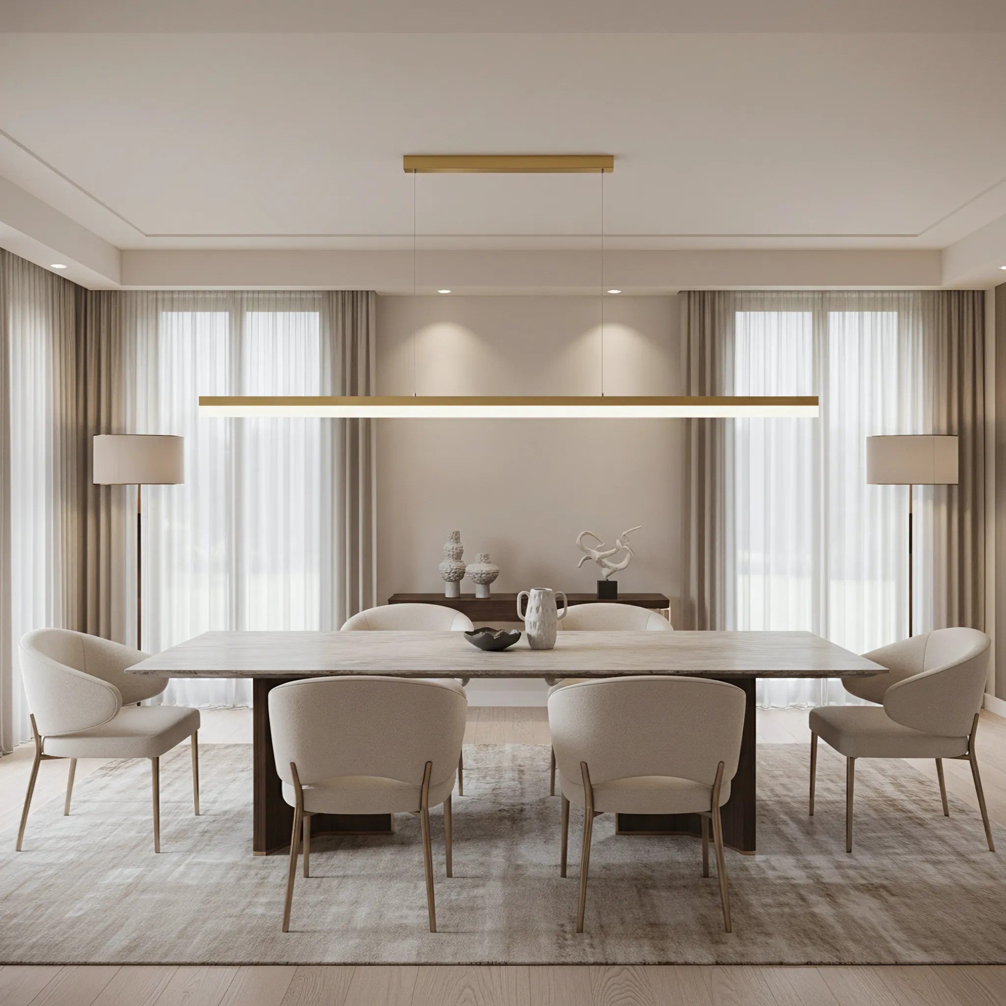 Lampa Wisząca LED APP1697-CP 200 Cm Złota Szczotkowana 4