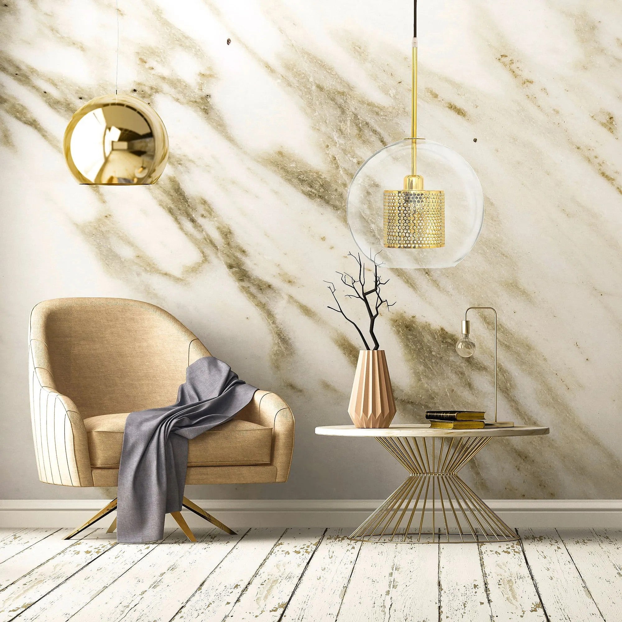 Lampa Wisząca Szklana Loft APP556-1CP 30cm Złota 4