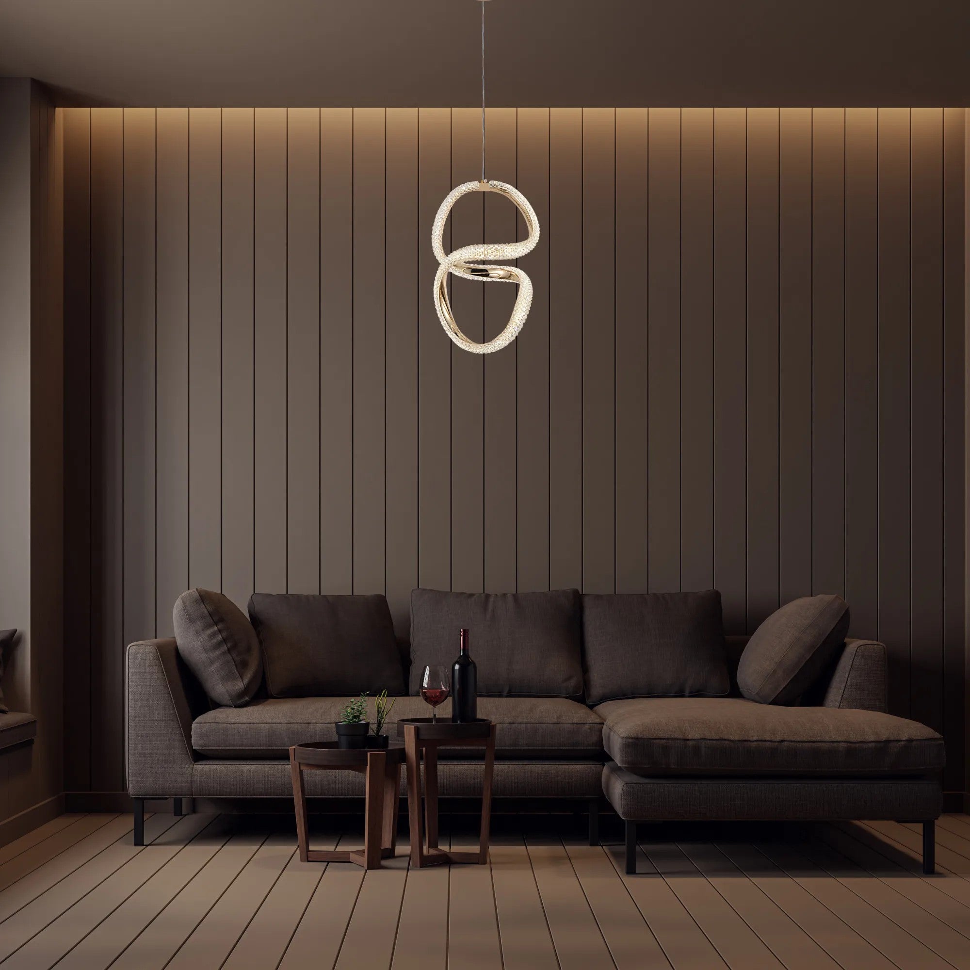 LAMPA WISZĄCA LED G069-CP Złota 4