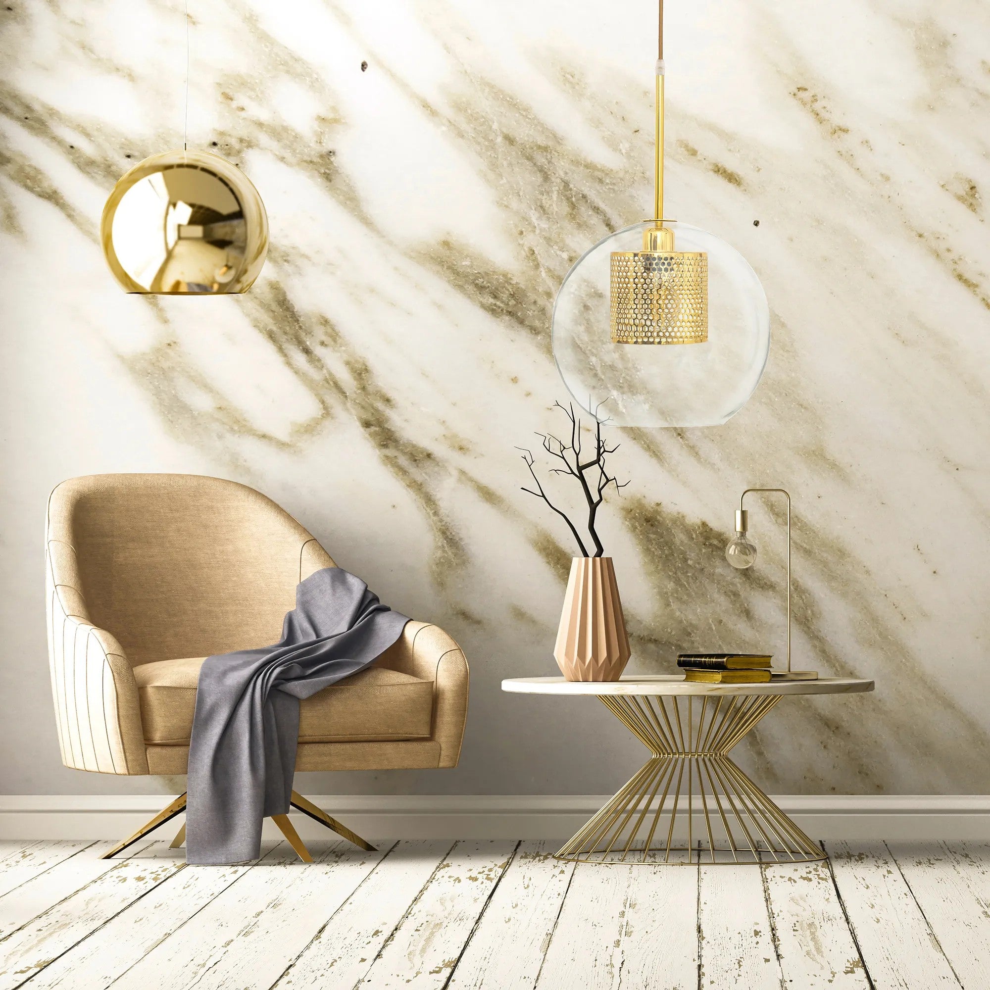 Lampa Wisząca Szklana Loft APP554-1CP 20cm Złota 4