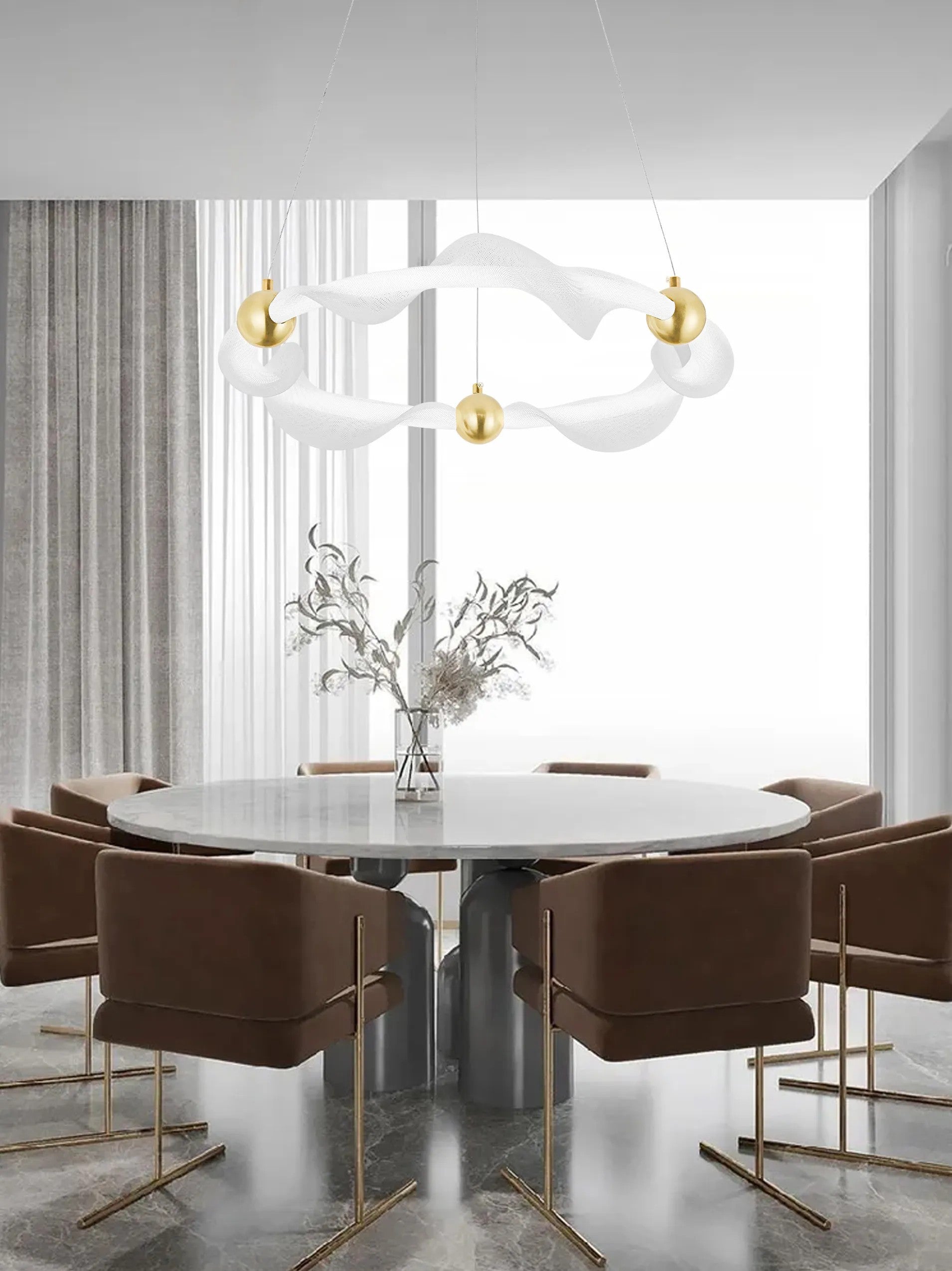 LAMPA WISZĄCA LED G010-CP BIAŁY/ZŁOTY 4